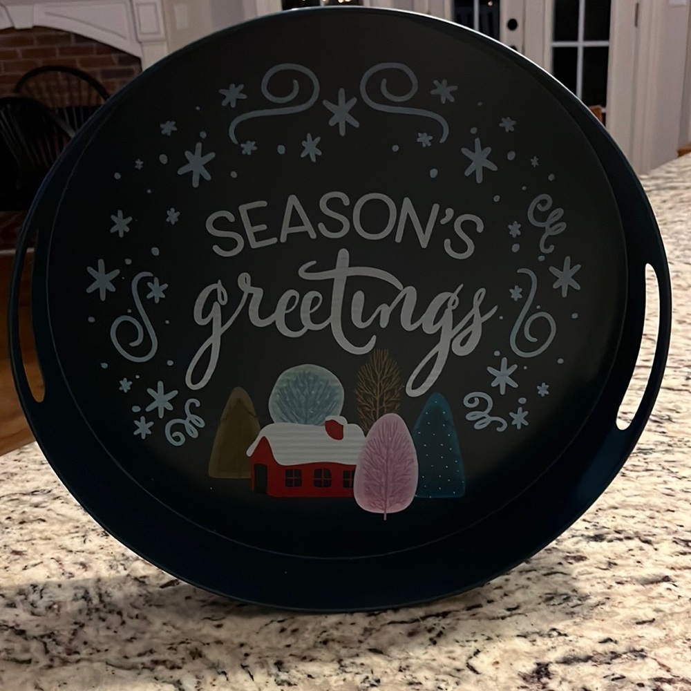 New seasons greetings tray with handles